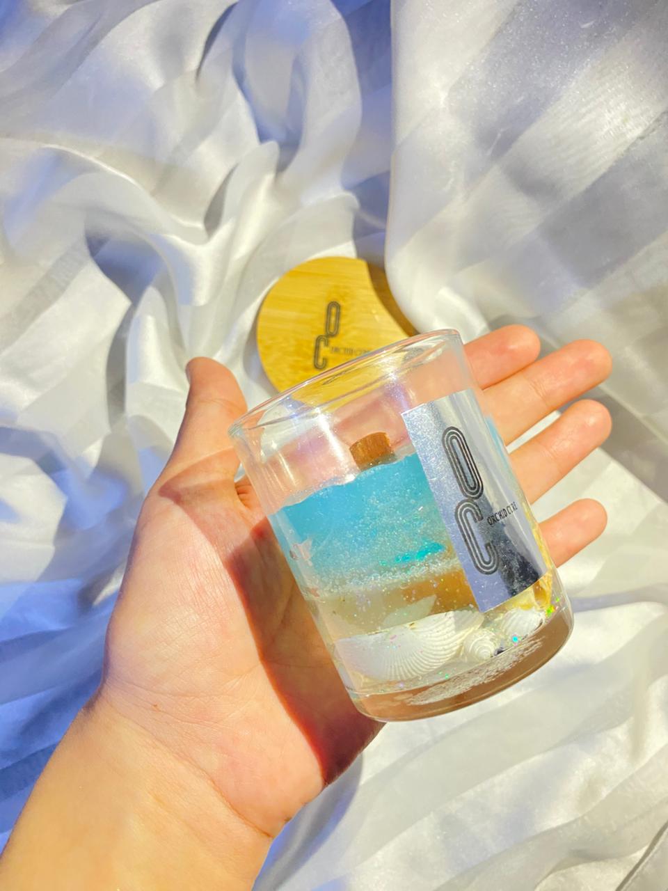 1pc Stylish Sea Theme Scented Candle Made with Gel wax looking Nice For Home Decor and Gifts 🎁