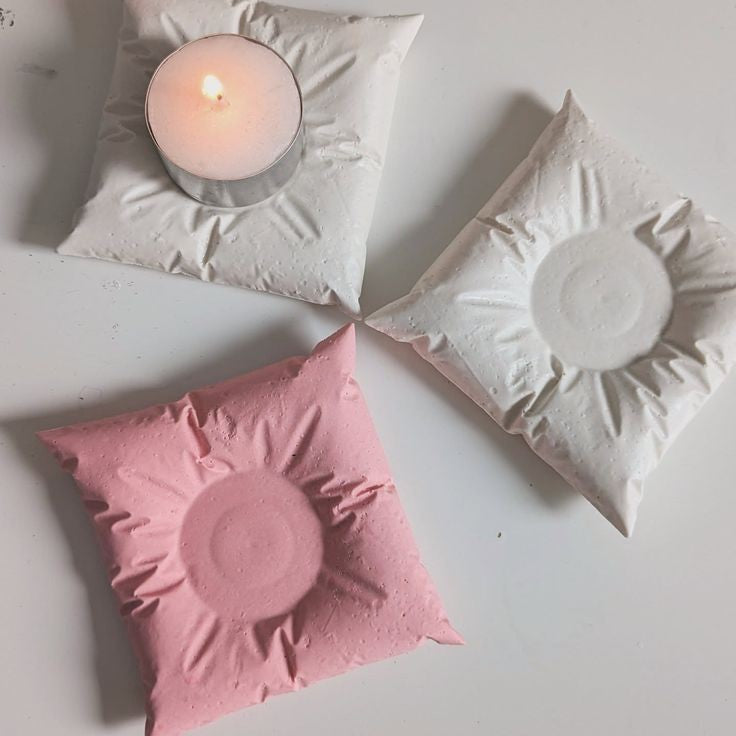 Buy One Get One Free π Pillow Shape Ashtray For Candles Holder Made With Concrete Looking Marvelous for Home decor and Candles