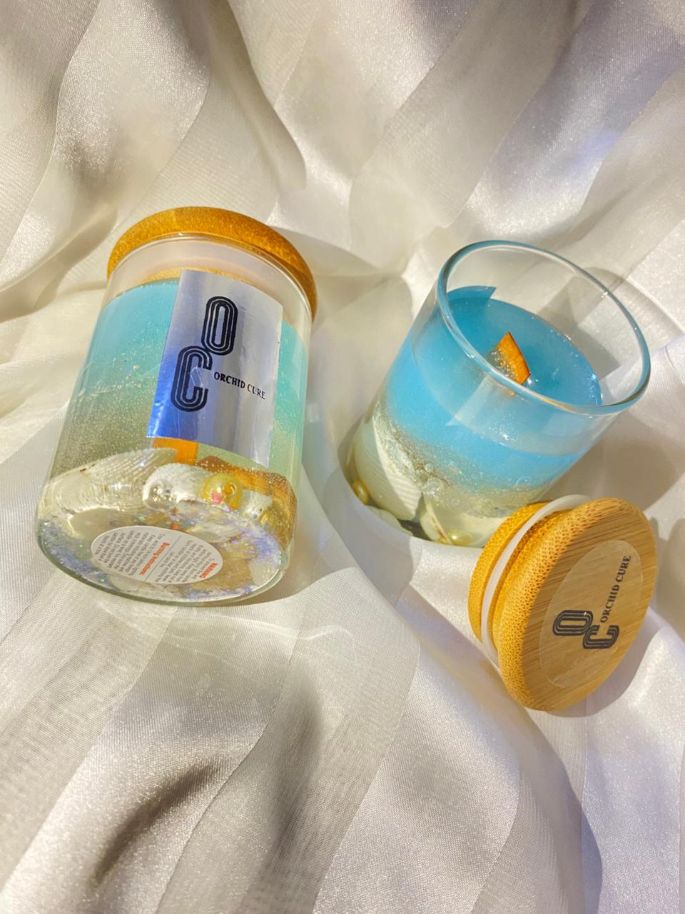 1pc Stylish Sea Theme Scented Candle Made with Gel wax looking Nice For Home Decor and Gifts 🎁