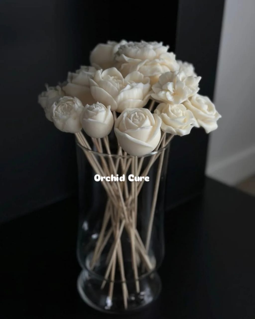 12 Pc Different Shapes Flower Scented Candles for Bouquet with Wooden Stick You can only Fresh Wrap in Bucky Look on your choice we Delivered only Candles on Wooden Stick
