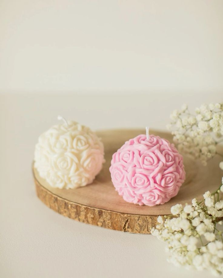 2pc Mini Flowerish Scents Candles Balls looking Gorgeous For Home decor and Gift Packs